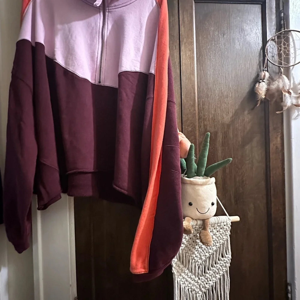 NWT Free People size XL half zip sweatshirt - Picture 1 of 8